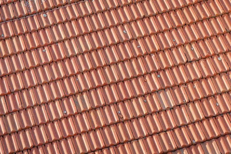 Close-up texture of double roman roof tiles